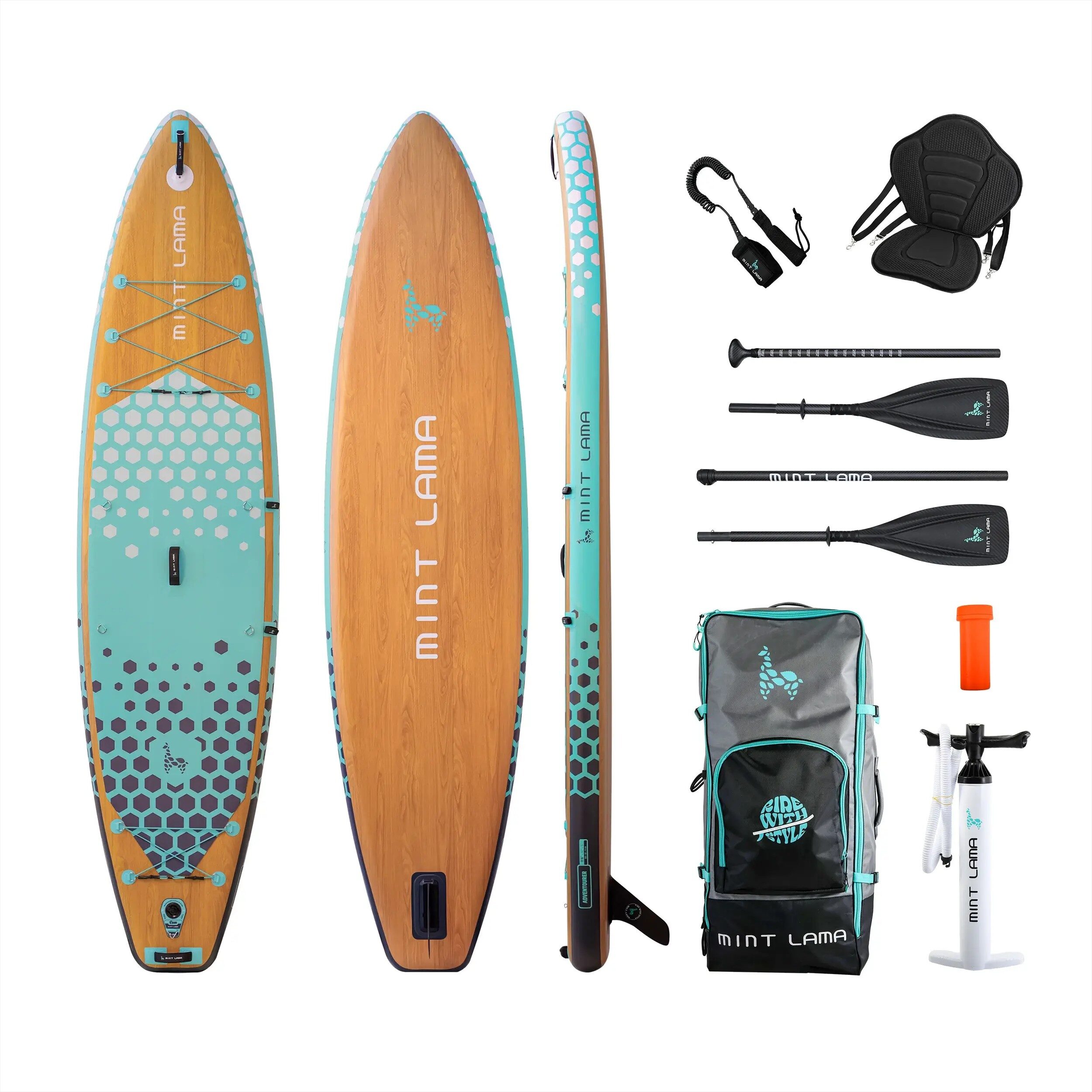 SUP ADVENTOURER 11'6", inkl. Sitzanlage - Mint Lama – Bild 2